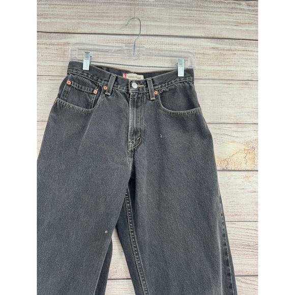 Vintage Y2K Levi's 569 Loose Straight Jeans Mens 28x28 Black Medium Wash Fade - Picture 3 of 8